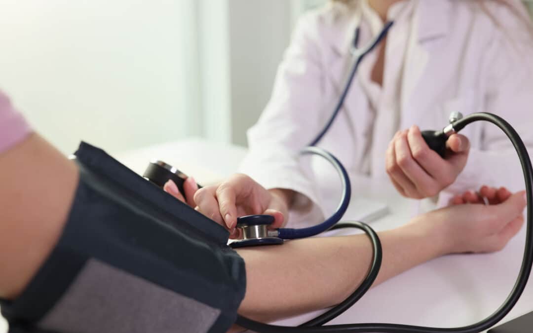 Blood pressure being taken