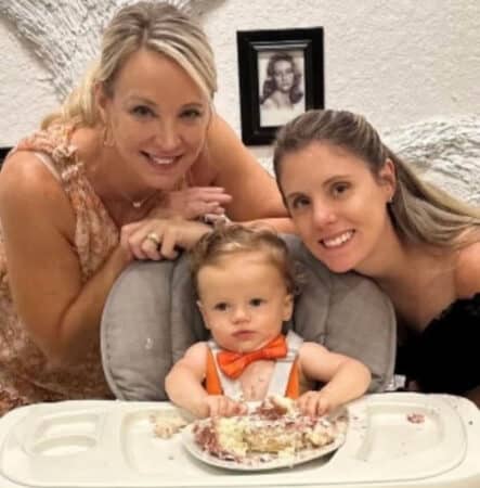Holly Mulvey with daughter and grandson